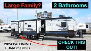 MASSIVE 3 Slide Travel Trailer RV 2024 Palomino Puma 32BH2B [upl. by Nyltyak]