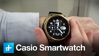 Casio WSD F10 Android Wear  Hands on at CES 2016 [upl. by Auqinu]