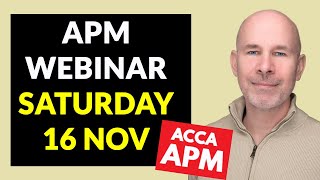 Join my webinar and ACE ACCA APM [upl. by Nauqe]