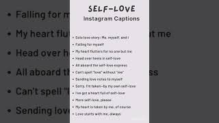 Self love Caption Ideas [upl. by Nylanaj]