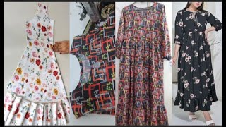 long frill frock cutting and stitching how to stitch long frock [upl. by Tamarah]