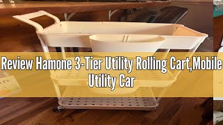 Review Hamone 3Tier Utility Rolling CartMobile Utility Cart with Lockable Caster WheelsStorage Sh [upl. by Lian]