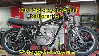 Cast Motorcycle Wheel Restoration Part 1 [upl. by Ardnnaed]