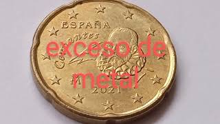 Moneda 20 euro cent  España 2021 Moneda con defecto [upl. by Marpet]