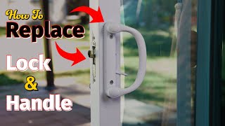 How To Replace Sliding Door Lock amp Handle Easy Simple Latch [upl. by Zacherie]