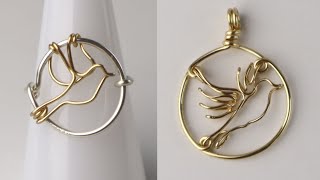 Peace Dove Wire Bird Ring Jewelry Making Tutorial [upl. by Malina]