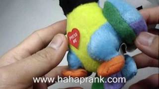 Polly The Insulting Parrot Keychain Joke Gag Prank  In Action [upl. by Annaierb]