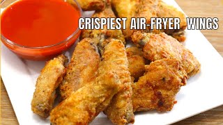 Air Fryer Crispy chicken wings  Nooil crispy chicken wings in the air fryer [upl. by Onitnevuj]