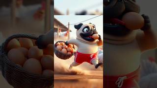 The Great Pug Heist Egg Farm shorts pug ai usa funny [upl. by Ocirred]