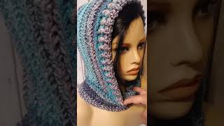 Crochet hooded cowl no pattern [upl. by Muraida]