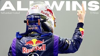 Sebastian Vettel  All 53 wins [upl. by Mateya]