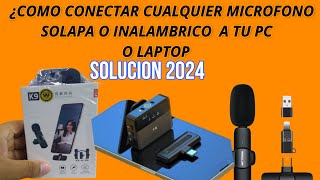 Cómo Conectar un MICRÓFONO DE SOLAPA a la PC [upl. by Arriaes128]