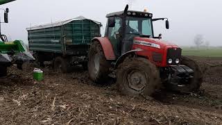 Massey Ferguson 5465 farmtech 1500 in mud [upl. by Horatia]