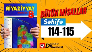 Riyaziyyat 8 ci sinif seh 114115 Ümumileşdirici Tapşırıqlar  dersimiz riyaziyyat [upl. by Avik]