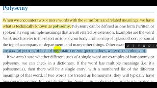 14 شرح علم اللغة  Study of languagePolysemyالفصل التاسع 9  الاستاذ محمد نجم النوفلي [upl. by Kendry655]