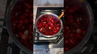 Bourbon Cranberry Sauce cranberrysauce cranberry thanksgiving thanksgivingrecipe holidays [upl. by Ahab]