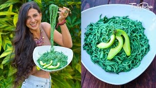 Cucumber Noodle Creamy Avocado Pesto Pasta [upl. by Llerrah]