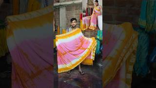 Only ₹550 saree tie dye handmade linensilk sareewithprice handmade craft malyalam [upl. by Ellehcsar]