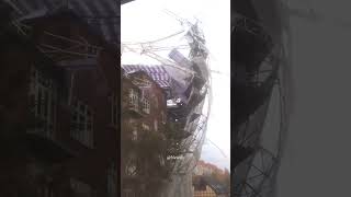 Massive Structure Topples Over in Crazy Winds [upl. by Hteik61]