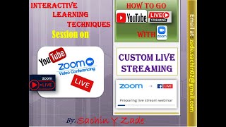 How to do Custom Live Streaming in ZOOM for YouTube  Custom Live Streaming  link before Schedule [upl. by Eibrab818]