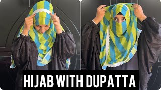 Hijab with niqab with chiffon dupatta  7 days series  Day 1 [upl. by Teria]