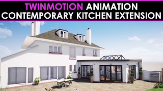 Twinmotion 2019 Contemporary Kitchen Extension [upl. by Jonati]