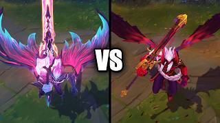 Primordian Aatrox vs Blood Moon Aatrox Skins Comparison League of Legends [upl. by Raddi952]