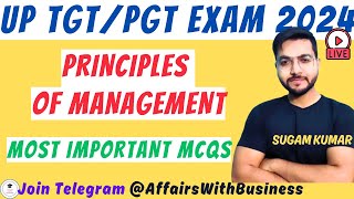 UP PGT TGT Commerce  MOST EXPECTED QUESTIONS  PRINCIPLES OF MANAGEMENT [upl. by Catherine]