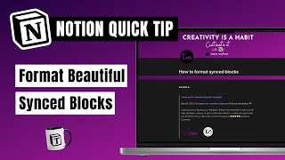 How to Format Beautiful Synced Blocks in Notion Using the  Command to Create Columns  QuickTip [upl. by Ilario]