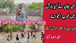 Maa Enjoy Rainy Day  ماں نے بارِش میں نہایا   Ammi zindabad tofani barish malikfamily01 [upl. by Libys]