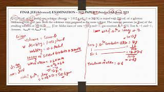 FINAL JEEAdvanced EXAMINATION – 2023 PAPER2 50 mL of 0 2 molal urea solution density  1 012 [upl. by Nehtiek]