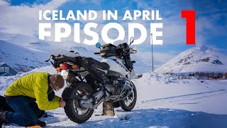 ICELAND IN APRIL  EP1  Motorcycle touring [upl. by Gar]