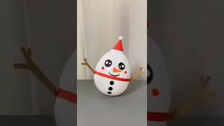 Teach you how to make a little Snowman ☃️ with Balloon 🎈 shorts diy origami papercraft [upl. by Daigle941]