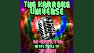 How Wonderful to Know Karaoke Version in the Style of Cliff Richard [upl. by Ladnik729]