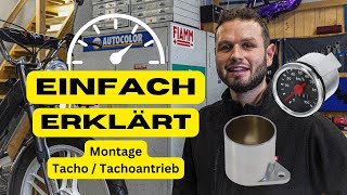 Tacho  Tachoantrieb montieren am Mofa 🔧 Einfach erklärt ❗️ [upl. by Toulon]