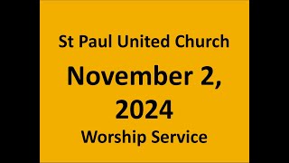 Worship service Sunday November 10 2024 St Paul United Church  Westville Nova Scotia [upl. by Tnaryb996]