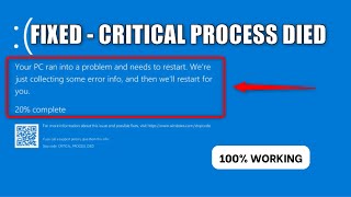 BSOD  FIXED Critical Process Died Error in Windows 10 and 11 [upl. by Suoinuj]