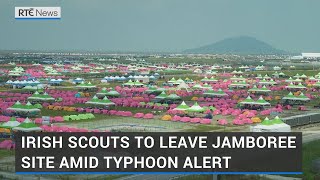 Irish scouts to leave jamboree site amid typhoon alert [upl. by Ringo572]