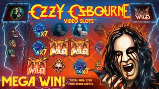 Ozzy Osbourne Slot™ by NetEnt  Bonus Mode Gameplay  Mega Win [upl. by Dorion]