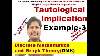 Tautological Implication  Tautological Implication in Discrete Mathematics  DMS  MFCS  DMGT [upl. by Kelton805]