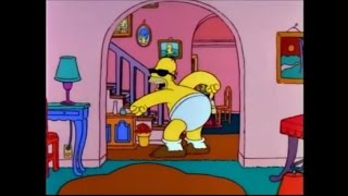 Homero se divierte solo en su casa  Los Simpson [upl. by Leidag405]