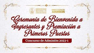 Ceremonia de bienvenida a ingresantes y premiación de primeros puestos [upl. by Ettenor]