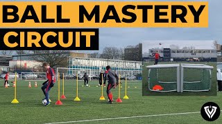 Ball Mastery Circuit  3 Variations  Football  Soccer Drills  U11  U12  U13  U14 [upl. by Dalt]