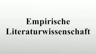 Empirische Literaturwissenschaft [upl. by Evets]