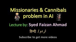 Missionaries and Cannibals Problem in Hindi  Artificial Intelligence  Toy Problems in AI [upl. by Esya824]