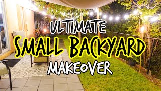 ULTIMATE SMALL BACKYARD MAKEOVER  DIY PATIO  RENTER FRIENDLY [upl. by Introk140]