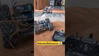 RoboraceRobosoccer ⚽ Robot 4 Wheel Robot Flysky roborace diyprojects robotics dcmotor [upl. by Valenza]