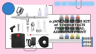 03mm Airbrush kit TIMBERTECH Professional Airbrush Paint and more unboxing setup and demo [upl. by Resaec]