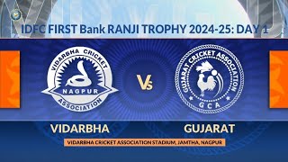 Ranji Trophy 202425 Vidarbha vs Gujarat Day 1 Match Highlights [upl. by Yromem]