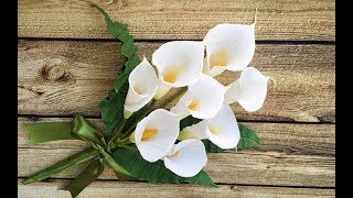 ABC TV  How To Make Calla Lily Paper Bouquet Flower From Crepe Paper  Craft Tutorial [upl. by Noelyn]